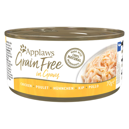 Applaws Cat Food 70g in Gravy - Grain-Free - Chicken (24 x 70g)