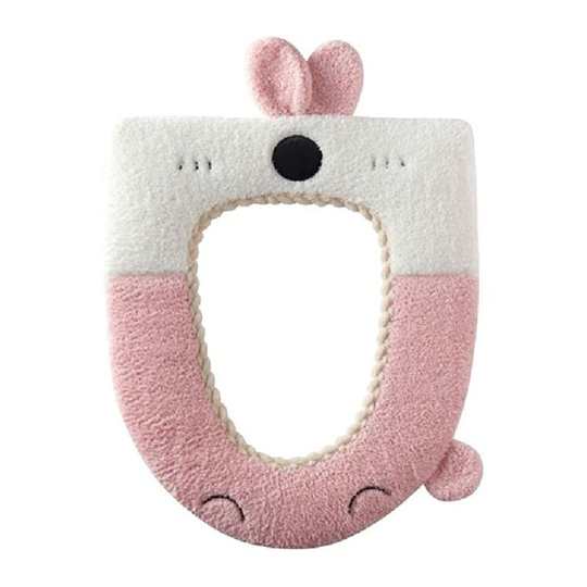 Sun Flowergb - Washable Knitted Toilet Seat Covers Warm Thick Soft Toilet Seat Cushion Cute Cartoon Toilet Mat Easy To Clean,Pink Rabbit