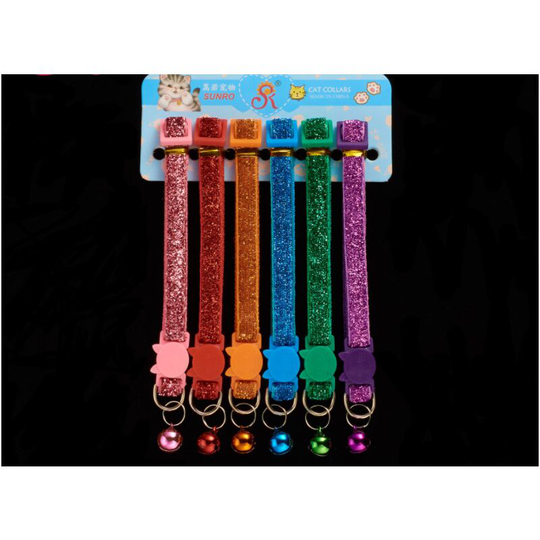 Bette Cat Collar with Bell, Mixed Colors, Reflective Pet Collar, Runaway Cat Collar (6)