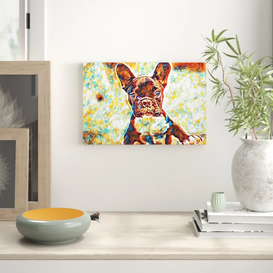 'French Bulldog Puppy Dog' Art Print on Canvas