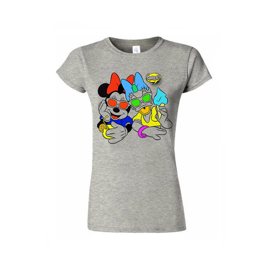 (Large, Grey) Mickey Mouse T Shirt Donald Duck Shirt Disneyland World Tee Graphic T Shirt Fashion Tee Trendy Women T Shirt