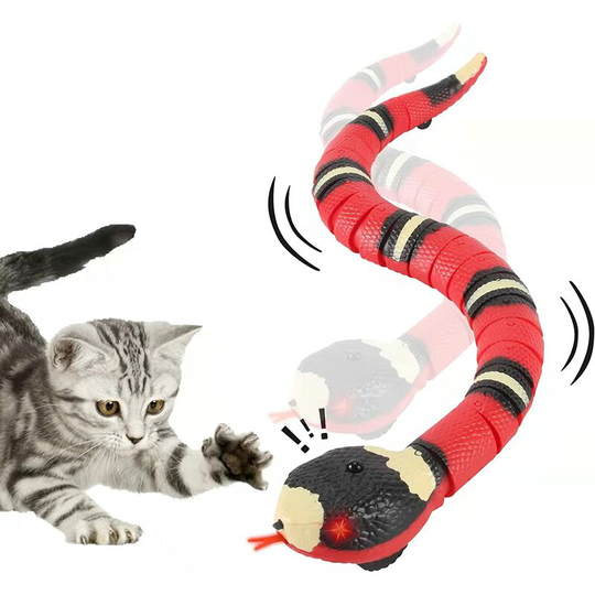 Cat Toys Snake Interactive,Realistic Simulation Smart Sensing Snake Toy,USB Rechargeable,Automatically Sense Obstacles and Escape,Moving Electric