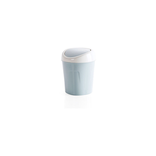 Desktop Mini Trash Can, Bedroom Bathroom Mini Portable Desktop Trash Can Blue - Muff