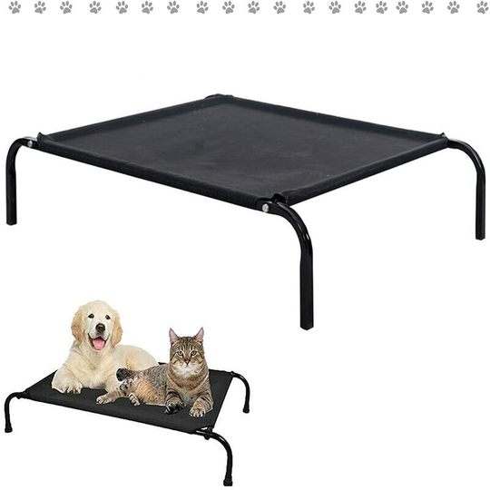 Elevated Dog Bed, Outdoor Metal Frame Raised Dog Cots Beds with No-Slip Feet & Breathable Mesh, Lightweight & Portable Indoor Outdoor Pet Beds