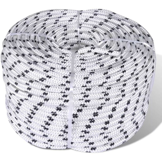 Braided Rope Coil Boat Line Polyester 14 mm x 50 m VD32019 - Hommoo