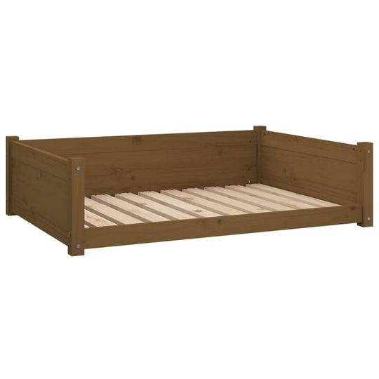 Dog Bed Honey Brown 95.5x65.5x28 cm Solid Pine Wood Vidaxl Brown