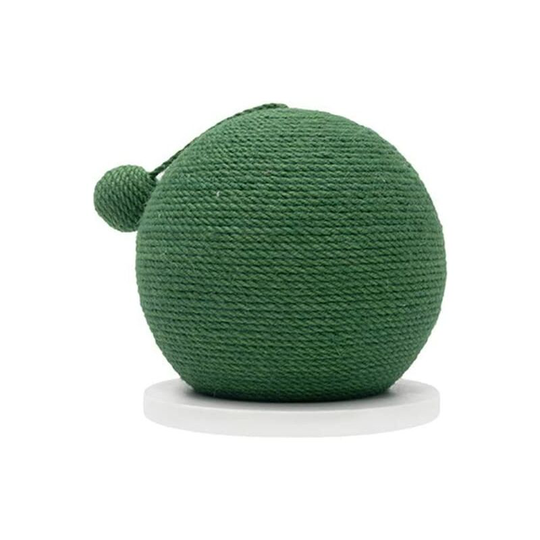 Osqi - Interactive Sisal Cat Toy with Toy Ball - Funny Anti-Scratch Round Cactus Toy for Cats Playing(White Base)