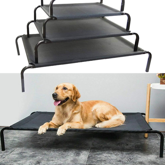 (M: 106x62x15cm) Metal Frame Dog Cot Elevated Pet Bed