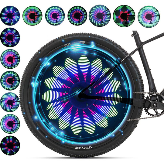 Heguyey - Bike spoke light, 36 led lights display bright 32 patterns for full bike