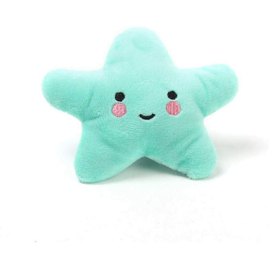 Soft Plush Starfish Dog Chew Toy Bite-Resistant Dog Cat Toy Pet Voice Training Toy (Blue)