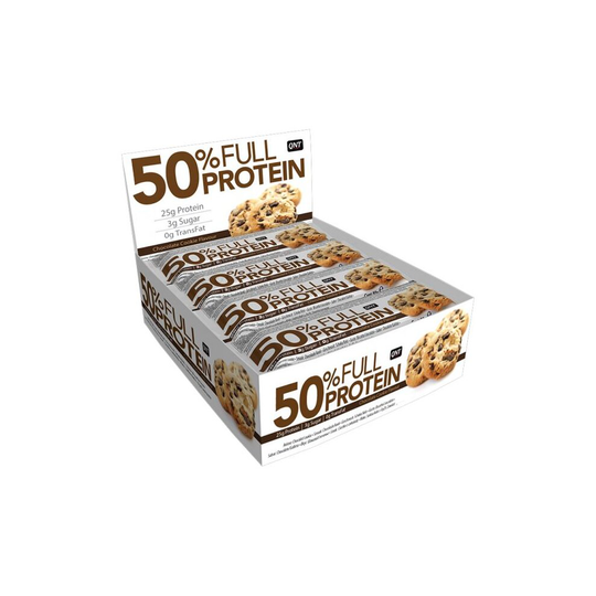 (Chocolate) QNT 50% Full Protein Bar Maintaining Muscle Mass - 12 X 50g