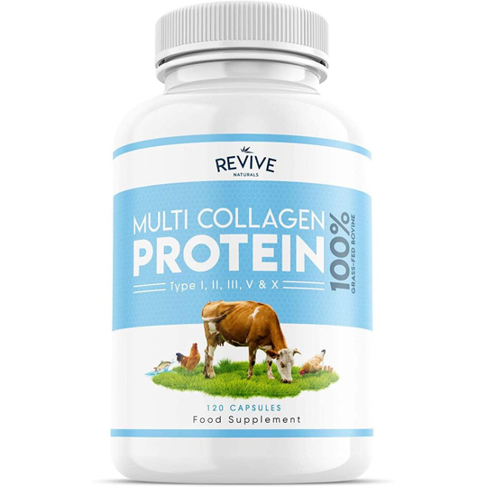 Multi Collagen Protein Capsules - 5 Types of Food Sourced Collagen Peptides - Hydrolysed Grass Fed Bovine, Wild Caught Marine & Free-Range C