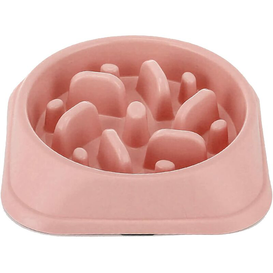 Anti Glutton Dog Bowl Slow Feeding Bowl with Non-Slip Base,Prolong Feeding Time to Prevent Various Diseases Caused by Fast Feeding (Pink)