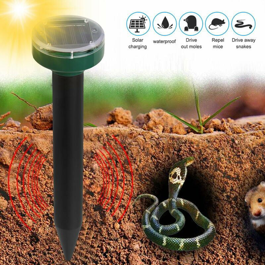 Explosive Round Solar Ultrasonic Mouse Repeller Outdoor led Solar Farm Snake Repeller