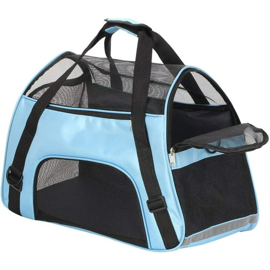 Litzee - Dog Carrier Travel Cat Bag: Large Space Pet Fabric Mesh Carring Suitcase - Soft Puppy Kitten Carriers Portable Folding Loading Handbag with