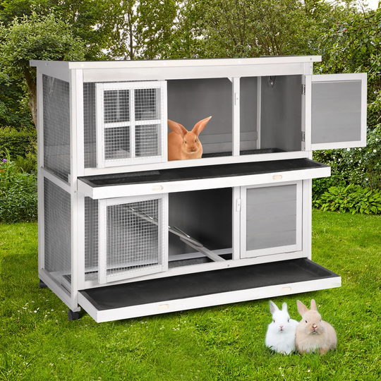 Wooden Rabbit Hutch Outdoor Indoor Rabbit Cage