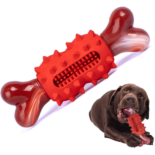Indestructible Dog Chew Toy for Aggressive Chewers,Durable Dog Bones Toy for Large Medium Dog, Great Gift for boredom Dogs(red)