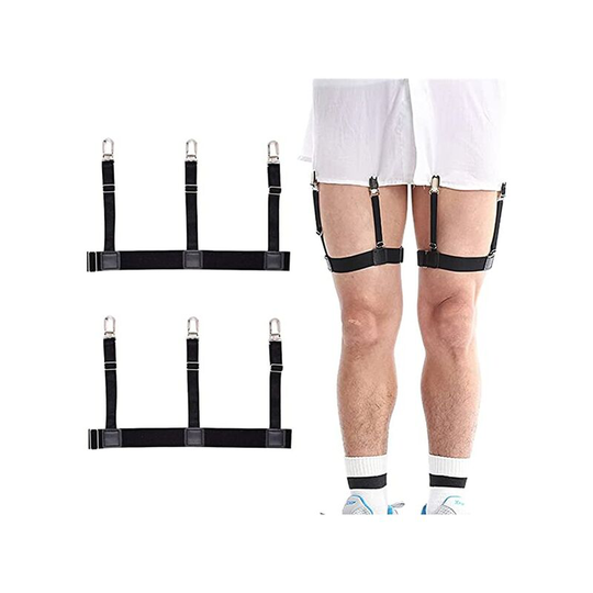 Improved Shirt Stay 1 Pair Elastic and Flexible Shirt Bottoms for Men and Women Prevent Blouse Wrinkles and Keep Shirts Perfect (O style)