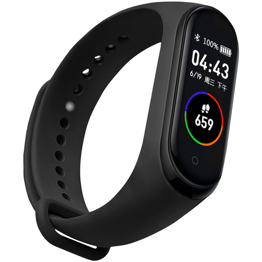 Asupermall - M4 Smart Sport Bracelet 0.96'' lcd Single-Touch Screen Sleep/Heart Rate/Blood Pressure Monitor Message/Call Reminder Compatible with