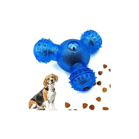 Dog Food Ball, Interactive iq Toy Dog Ball, Non-Toxic Clean Teeth Toy, Suitable for Small Medium Dogs (Blue)