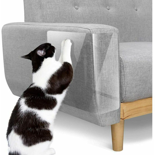 10 Pack Double Sided Cat Scratch Pads Self Adhesive Anti-Scratch Protective Film with 30 Cat Claw Pad Nails for Sofa Furniture Door Scratch Protector