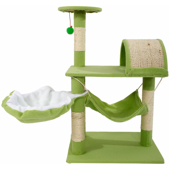 32' Cat Tree Tower Condo Sisal Scratcher Furniture Kitten Pet House Hammock Toy - Green - Green