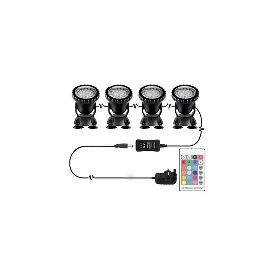 Pond Lights, Bebester 4 Pack Garden Pond Lights Underwater Spotlight with Remote Controller IP68 Waterproof Submersible Spot Light RGB Color Changin