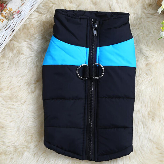 Winter dog jacket, waterproof garment, suitable for small, medium and large dogs and cats (xxl, blue)