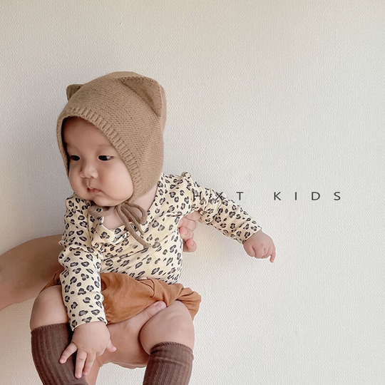 Baby Hat Autumn Super Cute Cute Kitten Ears Knitted Head Hat 0-3 Months Baby Earmuff Hat