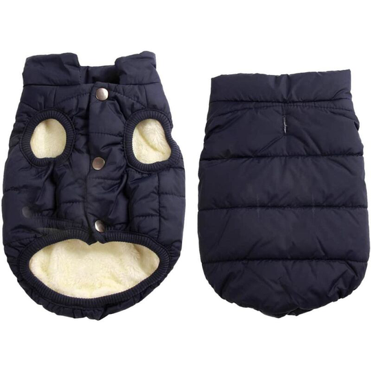 2-layer dog windbreaker coat with extra warm and soft fleece lining