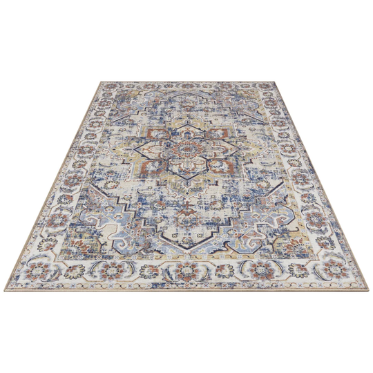 Deen Tufted Blue/Beige/Red Rug