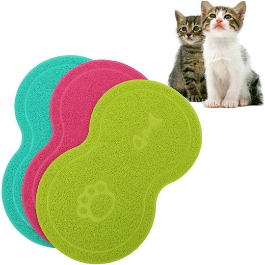 Pet Food pvc Mat Waterproof Non-slip Pet Feeding Mat Pet Bowl Mat, Pet Feeding Tray For Cats and Dogs (blue)