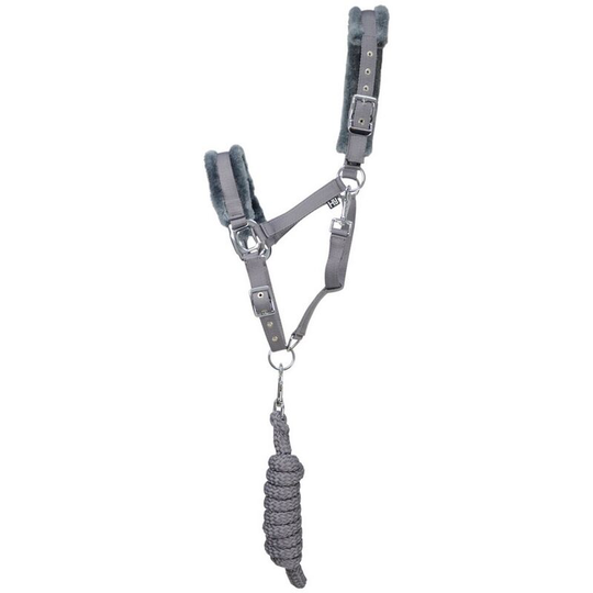 Head Collar And Rope (Full) (Pencil Point Grey) - Pencil Point Grey - Hy Sport Active