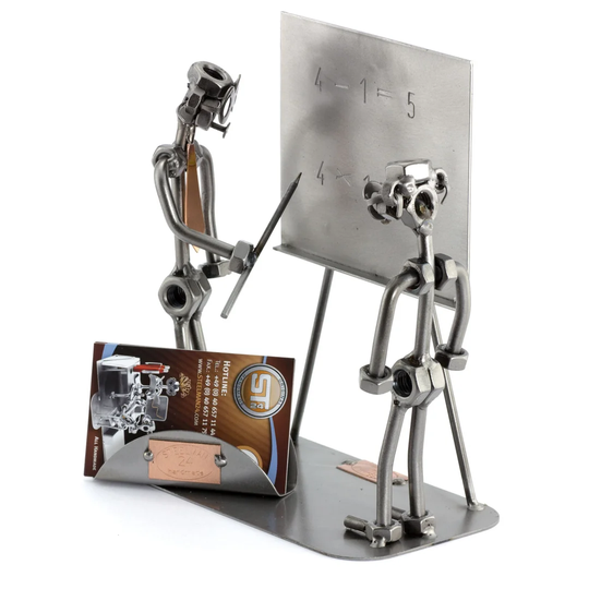 Teacher with Student Screw Man Place Card Holder