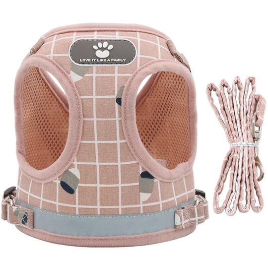 Betterlifegb - bette No Pull Dog Vest Rear Clip Harness for Small Dogs, Puppy, 1.2m Nylon Leash, Adjustable Mesh Cloth Harnesses (s, Pink)