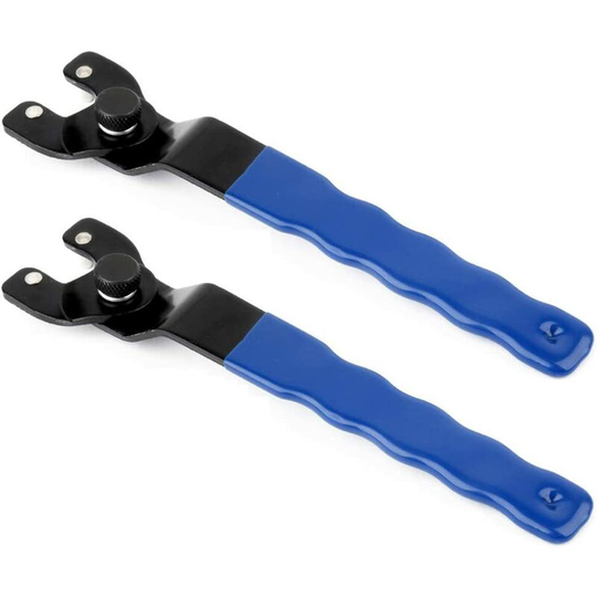 Soekavia - 2PCS 8-50mm Angle Grinder Adjustable Wrench , Grinder Lock Nut Wrench , Adjustable Spindle Wrench, Bold Handle (Blue)