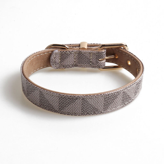 Basic Classic Luxury Padded Leather Dog Collar - Rustproof Brass Lock For Large Medium Pets