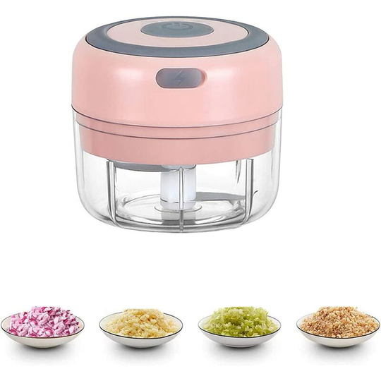 Aougo - Mini Portable Cordless Electric Garlic Chopper with usb Charging for Pepper, Garlic, Chilli, Vegetables, Nuts, Meat (100ml) Brand: Gobabo