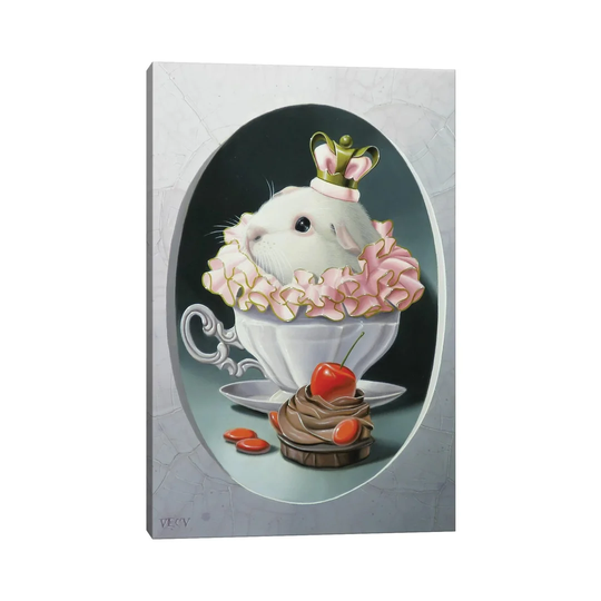 The Guinea Pig with Sweets by Valéry Vecu Quitard - Wrapped Canvas Painting Print