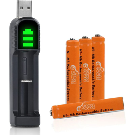 Benobby Kids - aaaa Batteries,4 Pack 500mAh ni-mh aaaa Auku Rechargeable for Surface Pen/Touchscreen Pen/Google pixebook Pen/Toothbrushes/Mouse and