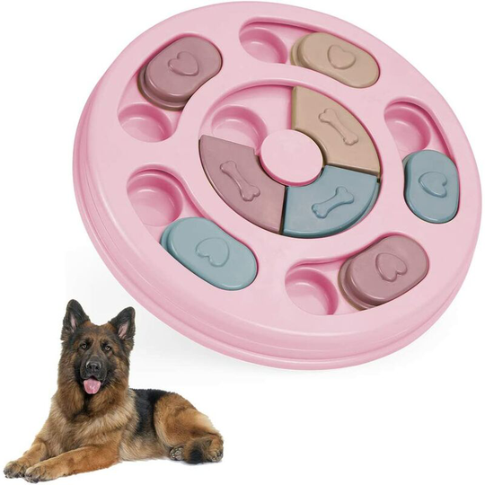 Interactive dog toy, dog educational toys, slow diet dog toys, educational pet toys for cats and dogs (pink)