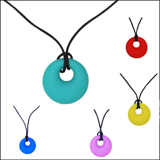 Sensory Chew Necklace for Kids Boys and Girls, Baby Silicone Chew Toys, Chewing Teether for Oral Motor Aid