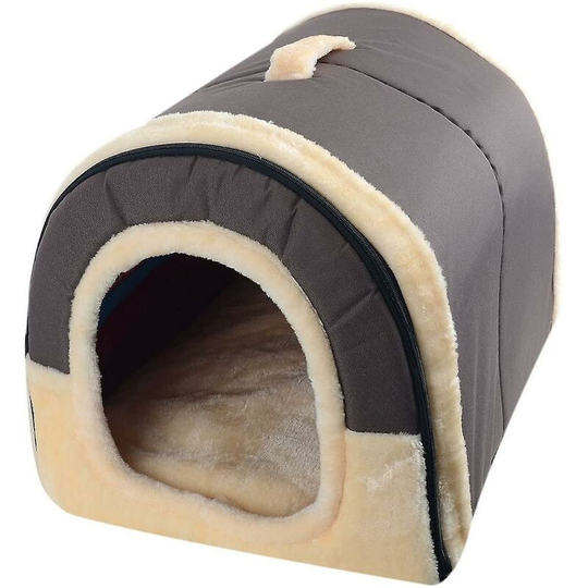Thsinde - Warm Pet Dog Cat Bed House Kennel,classic Brown