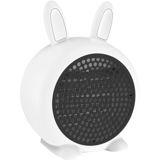 Superseller - Mini Rabbit Design Small Portable 800W Electric Space Heater Tip-Over Switch and Overheat Protection Sensor Low High Grade, White