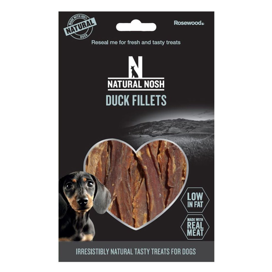 (Duck Fillets, Single Pack) Rosewood Natural Nosh Dog Treats - Chicken & Duck Fillets 100g