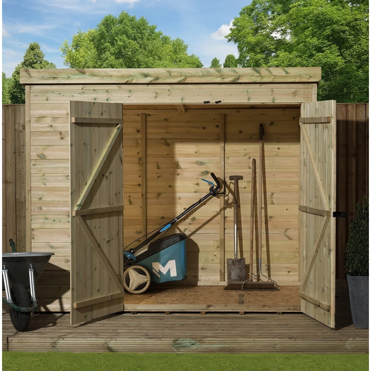 Benham 8 Ft. W x 8 Ft. D Shiplap Pent Wooden Shed