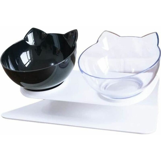 Cat Dog Bowls Double Non-slip Cat Bowls with Raised Stand Non-slip cat bowls