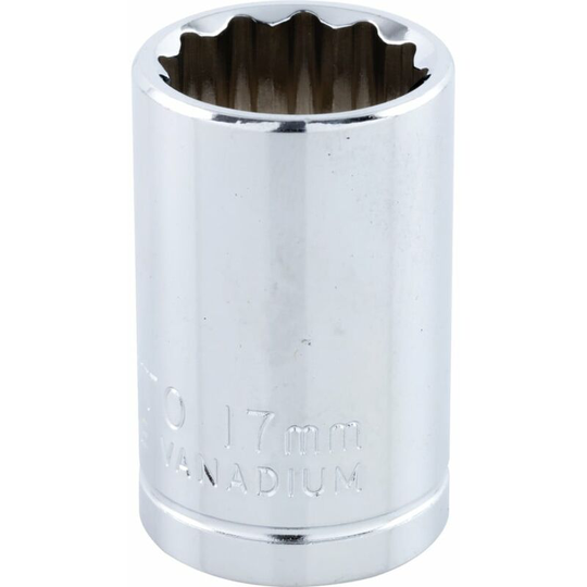 Socket Bi-hexagon 1/2' Square Drive 17mm Chrome Vanadium (12-Point) - Yamoto