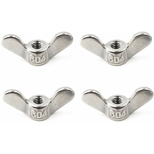 Naxunnn - M10 Stainless Steel 304 Butterfly Nut Hand Twist Fasteners Hardware (4 Pieces)