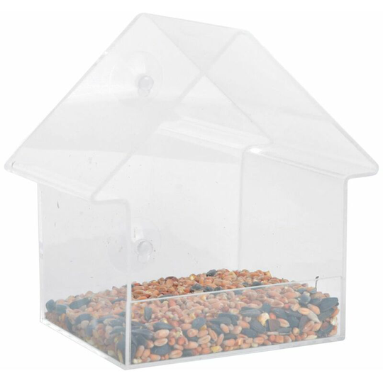 Hommoo - Esschert Design Acrylic Window Feeder House 15x10x15.3 cm FB370